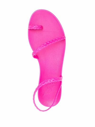 Ancient Greek Sandals Eleftheria Braided Glittered Rubber Sandals In Pink