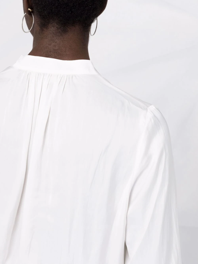 Zadig & Voltaire V-neck Satin-finish Blouse In White