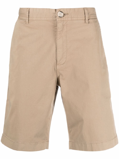 Shop Woolrich Knee-length Cotton Chino Shorts In Neutrals