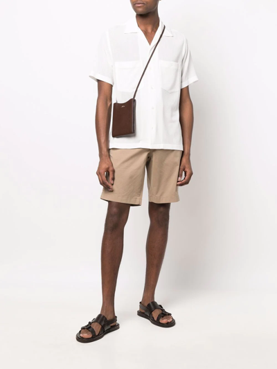 Shop Woolrich Knee-length Cotton Chino Shorts In Neutrals
