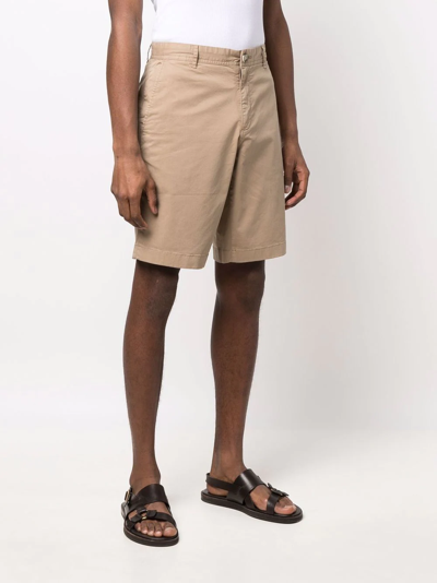 Shop Woolrich Knee-length Cotton Chino Shorts In Neutrals