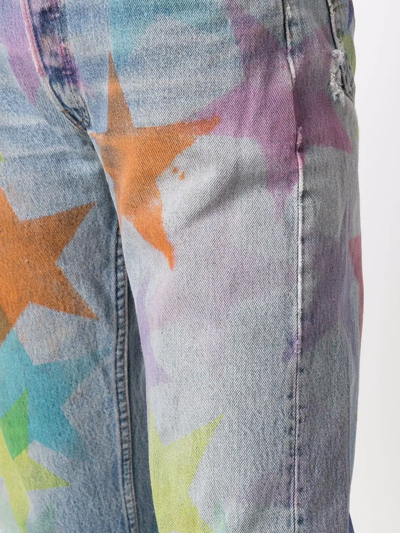 Shop Collina Strada X Levi's Star-print Straight-leg Jeans In Blue