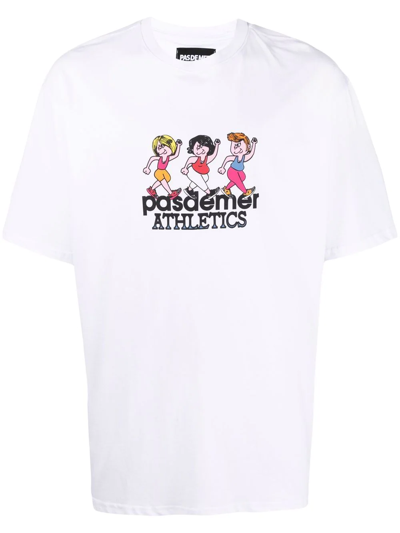Shop Pas De Mer Athletics Short-sleeved T-shirt In White