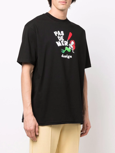 Shop Pas De Mer Mermaid-print T-shirt In Black