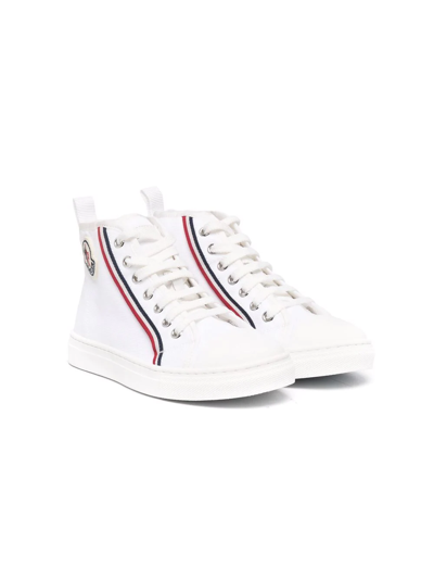 Shop Moncler High-top Lace-up Trainers In White