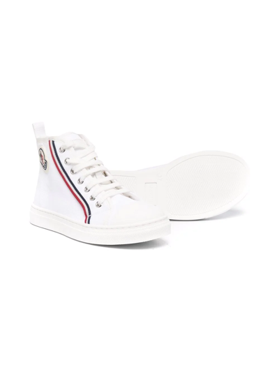 Shop Moncler High-top Lace-up Trainers In White