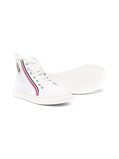 Moncler Kids Anyse Ii Canvas Hi-top Sneakers In White