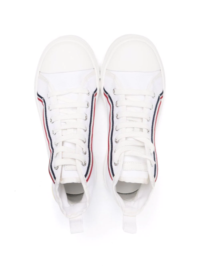 Shop Moncler High-top Lace-up Trainers In White