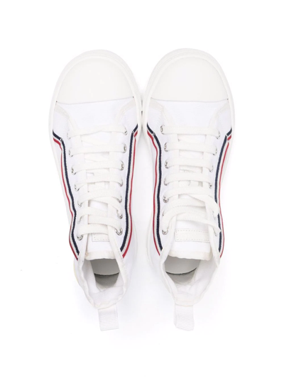 Moncler Kids Anyse Ii Canvas Hi-top Sneakers In White