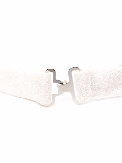 Tagliatore Brocade Silk Bow Tie In White