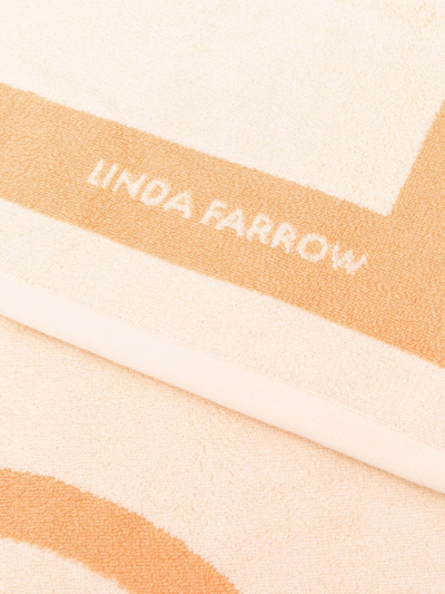 Shop Linda Farrow Logo-print Cotton Towel In Orange