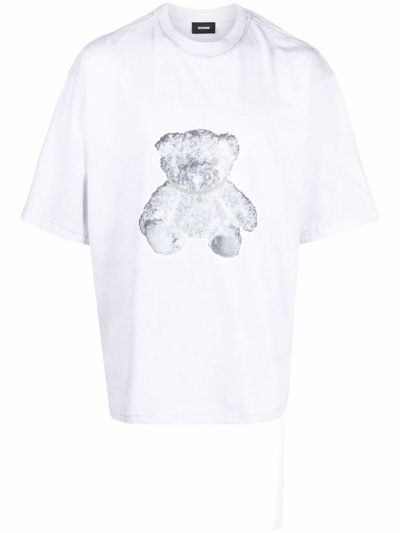 Shop We11 Done Negative Teddy Print T-shirt In Grey