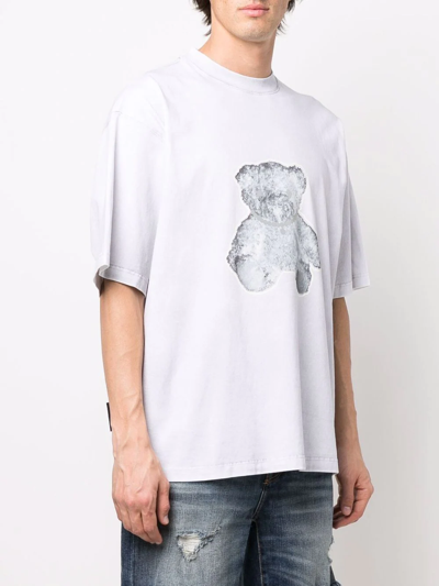 Shop We11 Done Negative Teddy Print T-shirt In Grey
