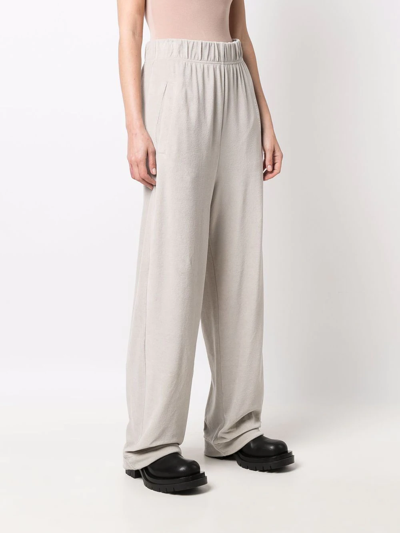Shop Khrisjoy Logo-print Wide-leg Track Pants In Grey