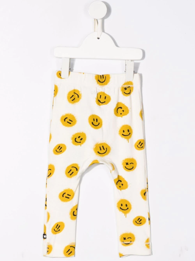 Shop Molo Smiles Print Leggings In Neutrals