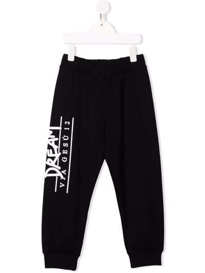 Shop Versace Logo-print Track Pants In Black