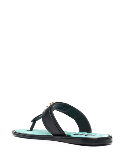 Shop Tom Ford Tf Plaque Quilted Insole Flip Flops In Black