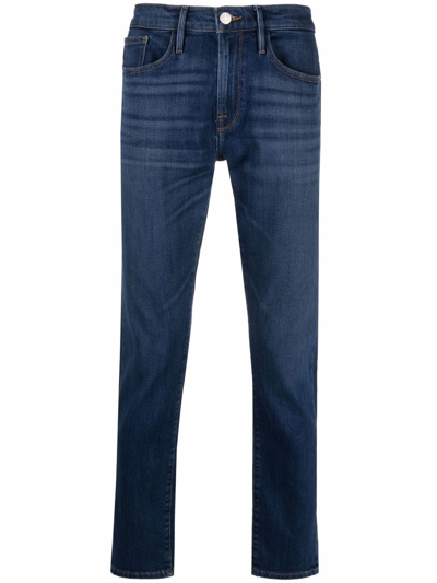 Shop Frame Slim-cut Jeans In Blue