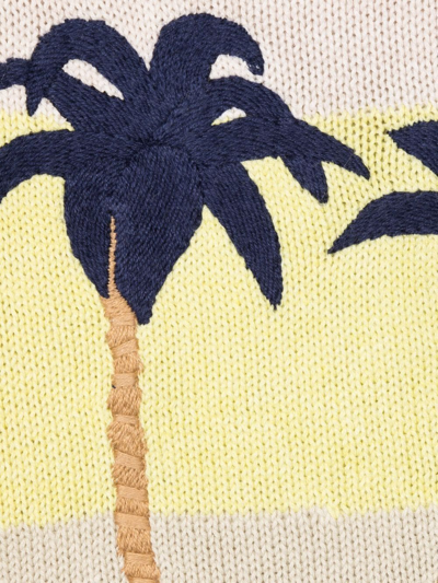 Shop Bonpoint Palm Tree-embroidered Jumper In Neutrals