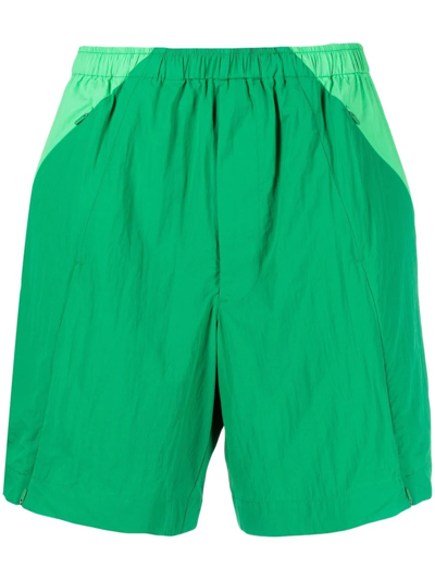 Shop Y-3 Side-zip Track Shorts In Green