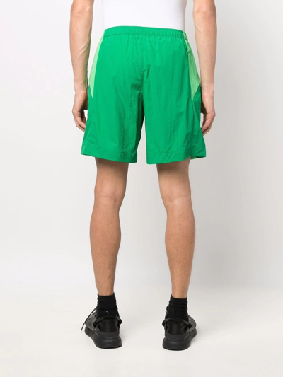 Shop Y-3 Side-zip Track Shorts In Green