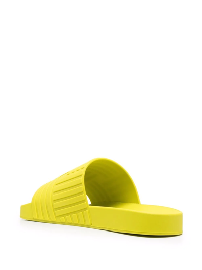 Shop Bottega Veneta Intrecciato Logo-embossed Slides In Green