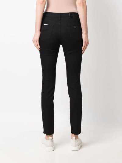 Shop Emporio Armani Mid-rise Skinny Jeans In Black