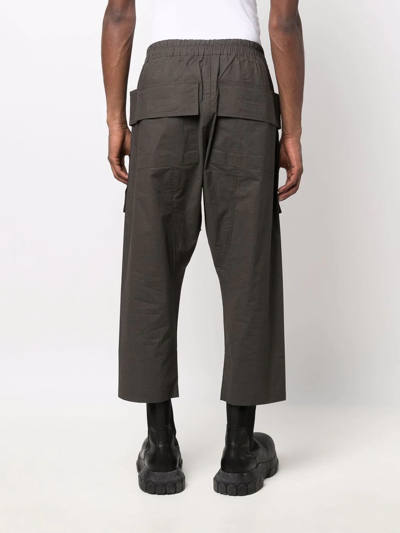 Shop Rick Owens Drkshdw Cropped Cargo Trousers In Grey