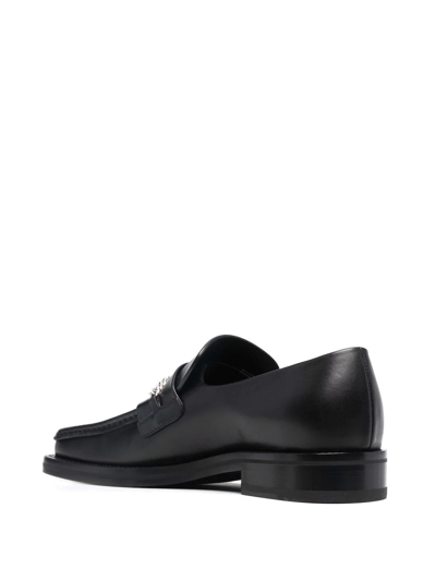Shop Martine Rose Square-toe Leather Loafers In Black