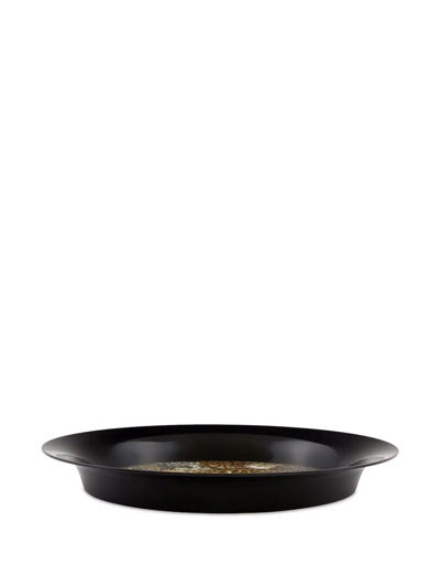 Dolce & Gabbana Leopard-print Metal Tray In Black