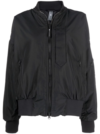 Adidas By Stella Mccartney Logo-print Bomber Jacket In Black | ModeSens