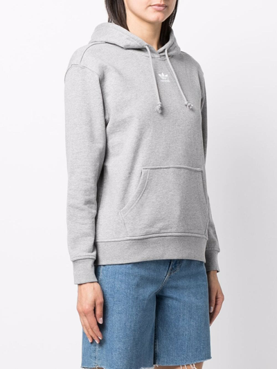 Shop Adidas Originals Long-sleeve Cotton Hoodie In Grey