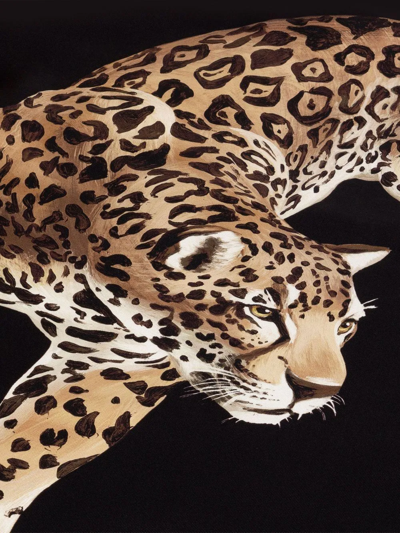 Shop Dolce & Gabbana Leopard-print Silk Quilt Blanket In Black
