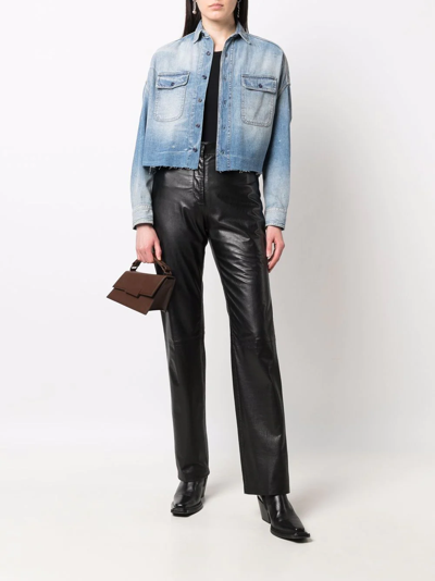 R13 Raw-cut Hem Denim Jacket In Blue