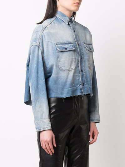 R13 Raw-cut Hem Denim Jacket In Blue
