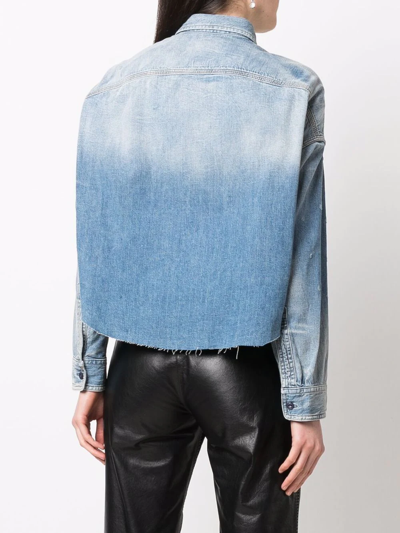 R13 Raw-cut Hem Denim Jacket In Blue