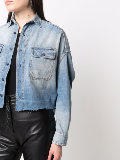 R13 Raw-cut Hem Denim Jacket In Blue