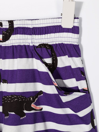 Shop Mini Rodini Crocodile-print Shorts In Purple