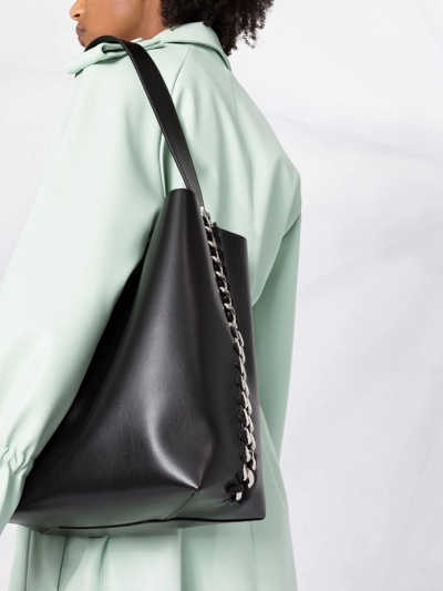 Shop Stella Mccartney Frayme Tote Bag In Black