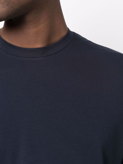 Shop Mazzarelli Round-neck Cotton T-shirt In Blue