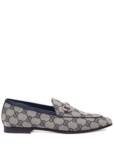 Shop Gucci Jordaan Monogram Loafers In Neutrals