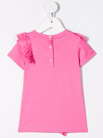 Shop Emilio Pucci Junior Ruffle-trimmed T-shirt In Pink