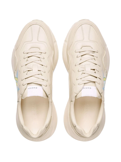 Shop Gucci Rhyton Star-print Sneakers In White
