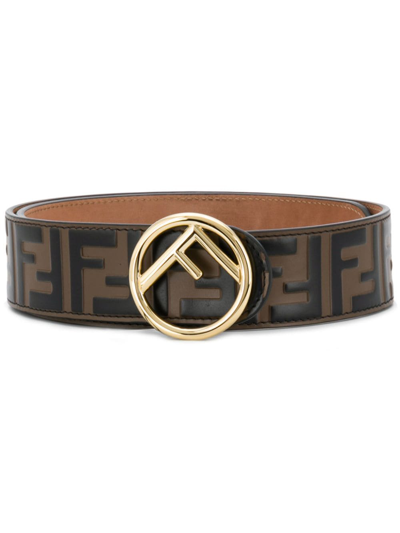 Shop Fendi Logo Belt Accessories In Brown