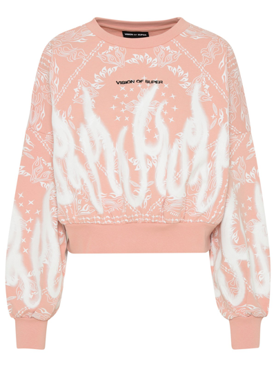 Shop Vision Of Super Pink Cotton Bandana Sweatshirt