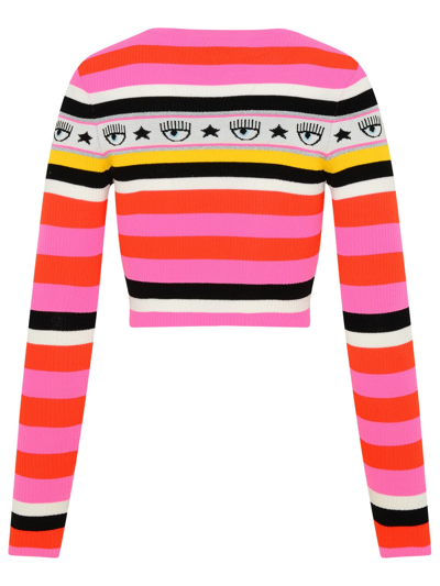 Shop Chiara Ferragni Multicolor Logomania Knitted Sweater