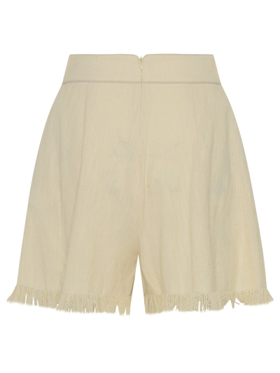 Shop Kutnia Ivory Cotton Shorts In Beige