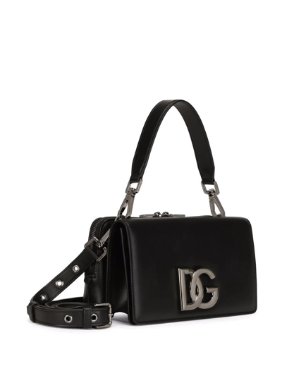 Shop Dolce & Gabbana Logo-plaque Shoulder Bag In Black