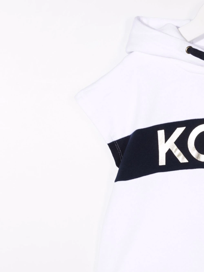 Shop Michael Kors Logo-print Short-sleeve Hoodie In White