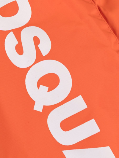 Shop Dsquared2 Logo-print Drawstring-waist Swim Shorts In Orange